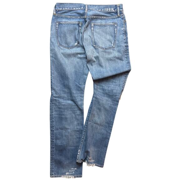 Gap Authentic 1969 Distressed  Boho Mid Wash Jeans 32x34 - Picture 3 of 4